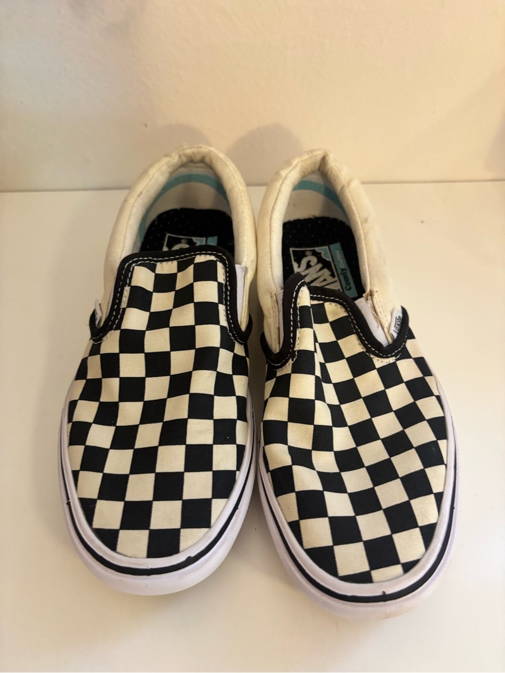 Vans Checkerboard Slip-On Sneakers - Black & White